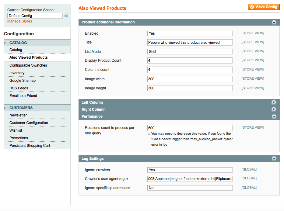 Module configuration